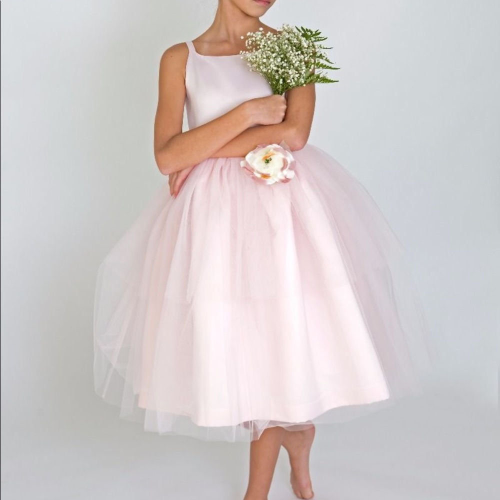 US Angels pink ballerina flower girl dress.